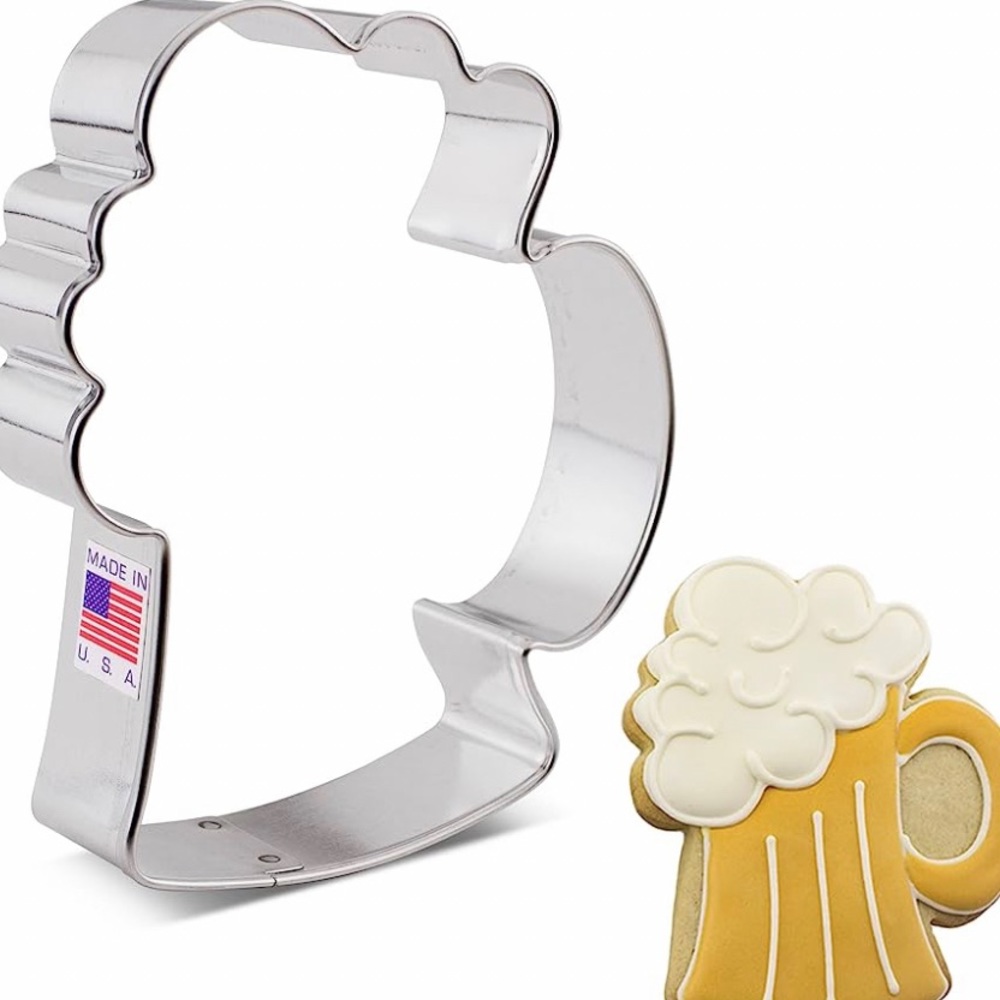 Beer cookie cutter. Anne Clark. Used once.